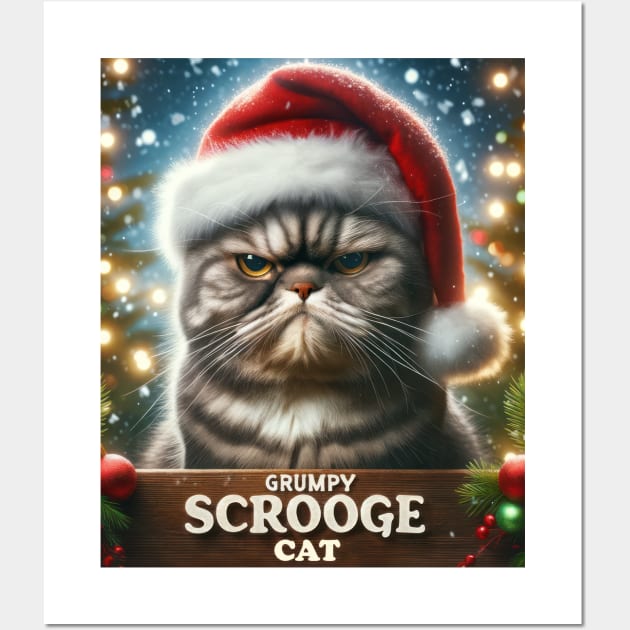 Grumpy  Scrooge Cat Wall Art by TooplesArt